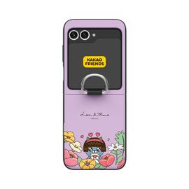[S2B] KAKAO FRIENDS Magnetic Door Bumper Wallet Card Case Compatible with Galaxy Z Flip 6 – Dual-Layer Protection, Card Storage (2), Smart Ring - Made in Korea